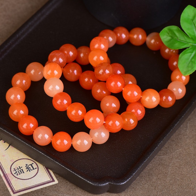 Ethnic Fashion Boutique - Boutique Red Gold Silk Jade Bracelet,