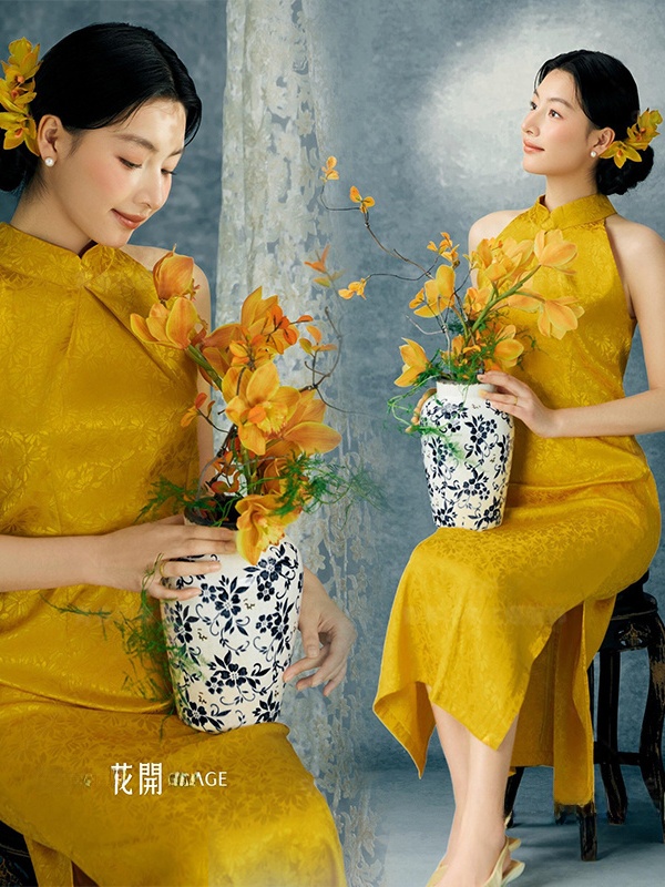 Ethnic Fashion Shoot - Yellow Photography Costume Chinese Style Studio
