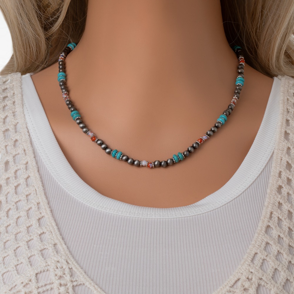 Ethnic Fashion Shoot - Retro Ethnic Style Hand-Spliced Turquoise Orange