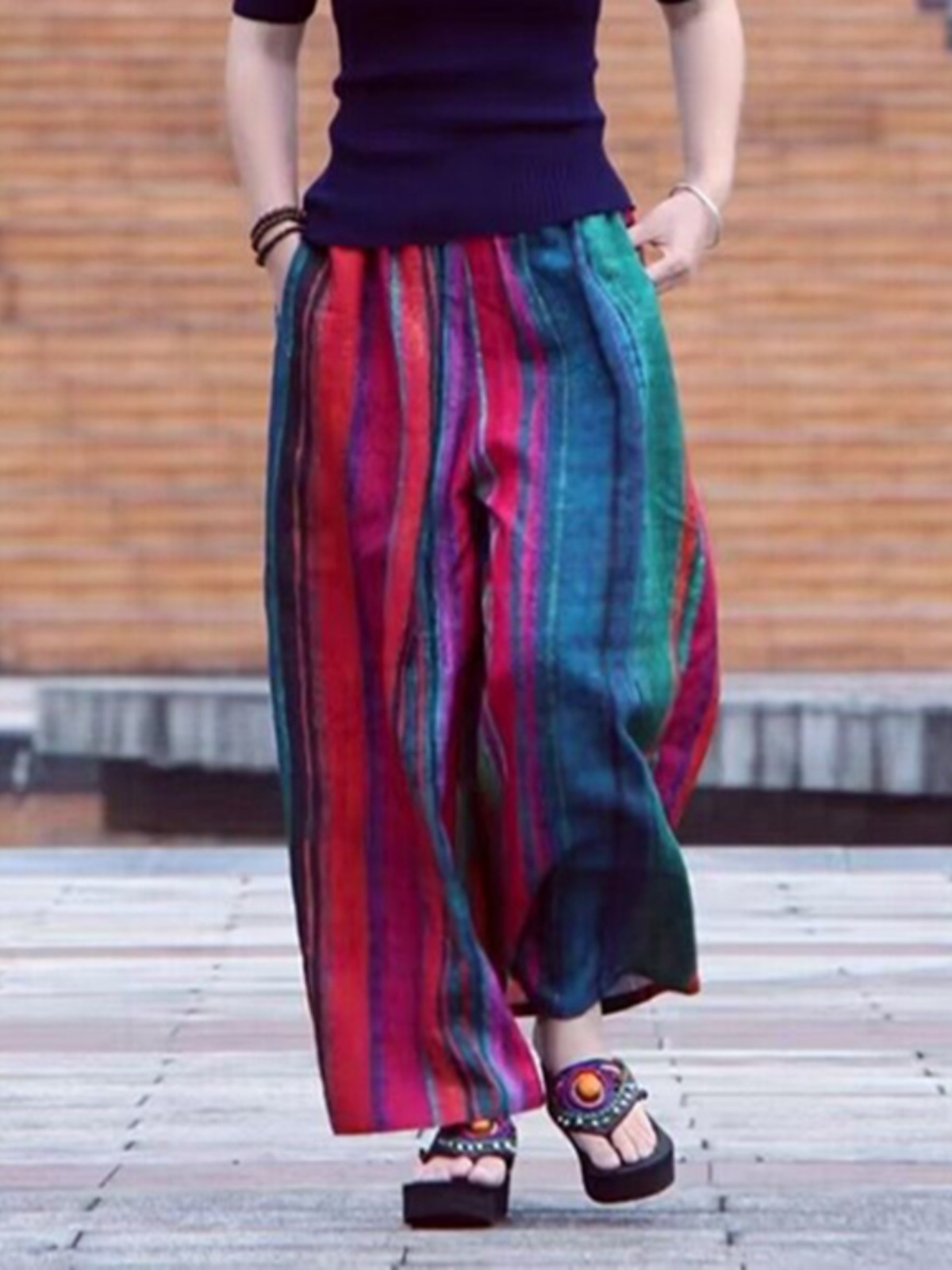 Ethnic Fashion Style - Summer Casual Artistic Wide Leg Pants