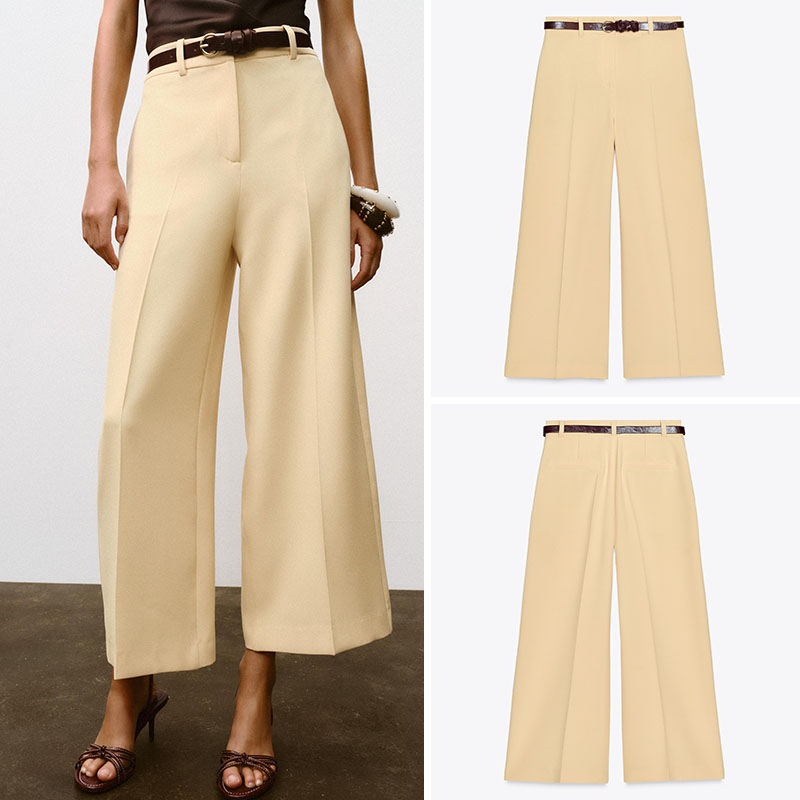 Ethnic Fashion Style - High Waist Casual Wide Leg Pants