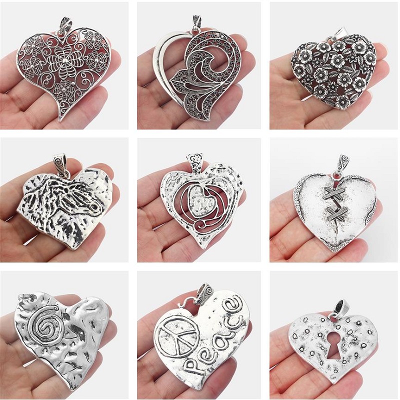 Ethnic Fashion Accessories - 3pcs/set Ethnic Carved Flowers Broken Heart