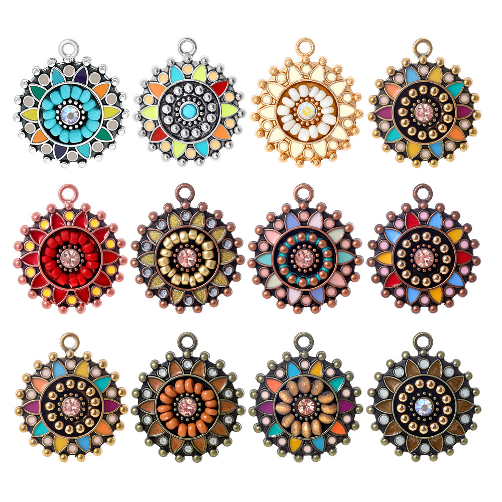 Ethnic Fashion Accessories - Vintage Bohemia Ethnic Enameling Round Charms