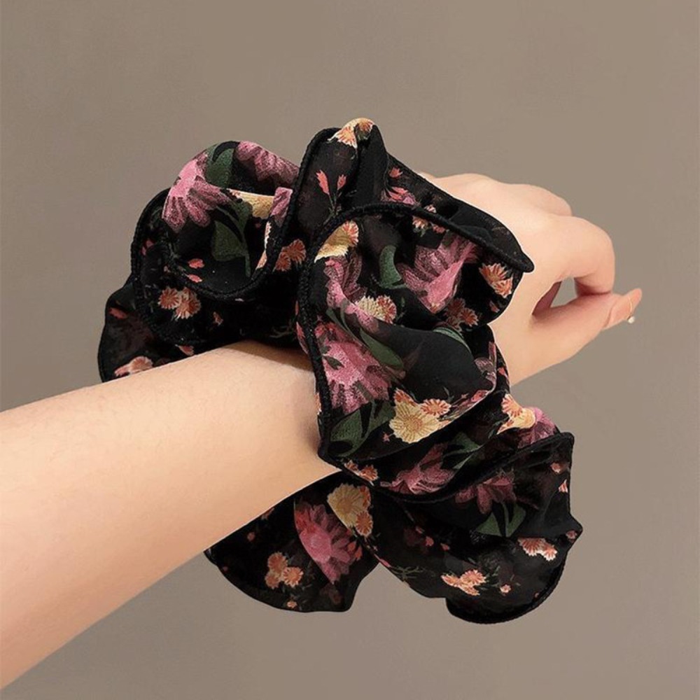 Ethnic Fashion Accessories - 1pc Fashion Vintage Dark Floral Chiffon