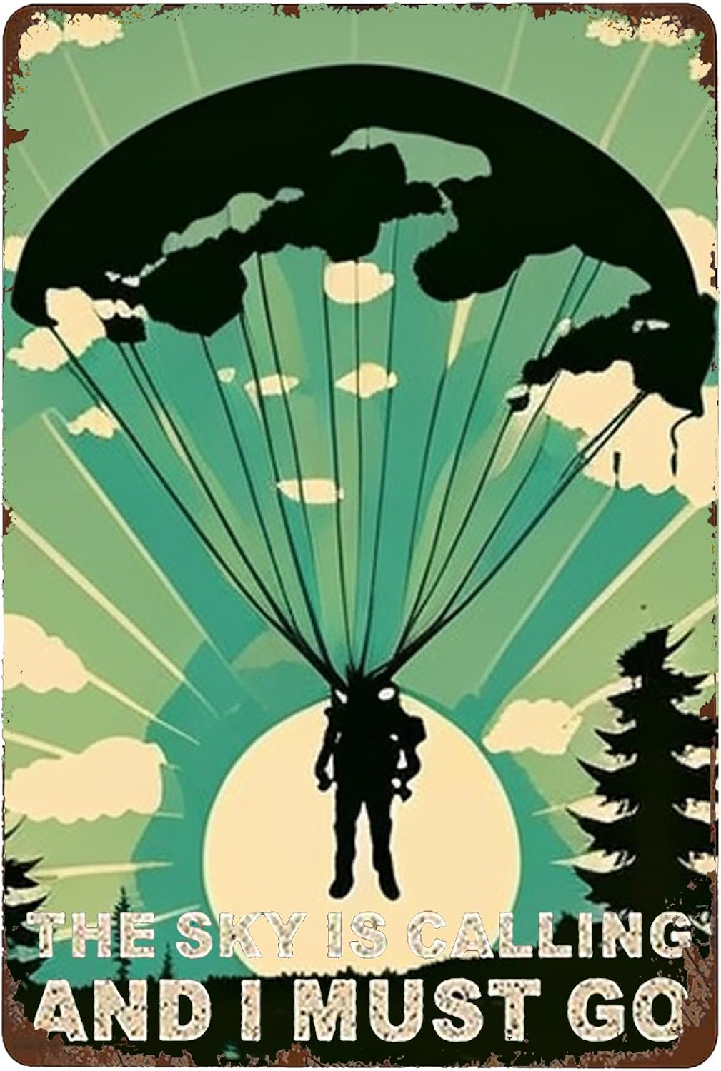 Ethnic Fashion Style - Y1,Skydiving Adventure Tin Sign - Parachute