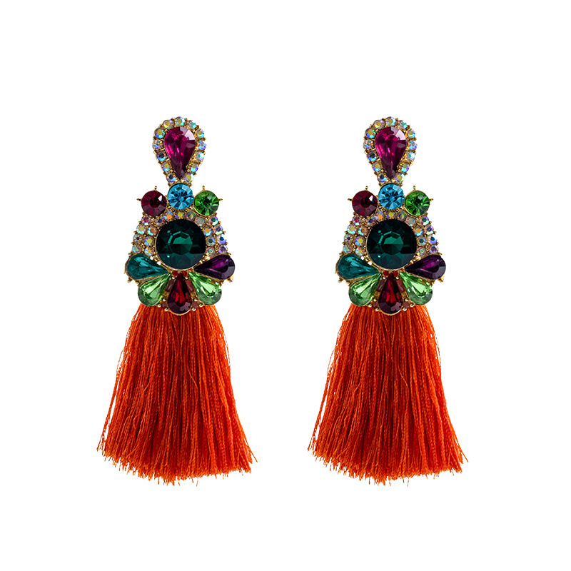 Ethnic Fashion Brand - Fashion colored diamond alloy diamond set