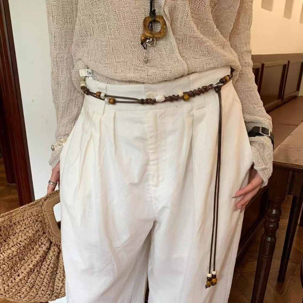 Ethnic Dress Fashion Show - Ethnic Hand-Woven Waist Chain Adjustable Wooden