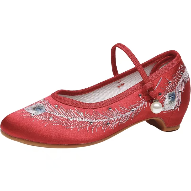 Women New Low Heel Silk Embroi - Ethnic Fabric review and price