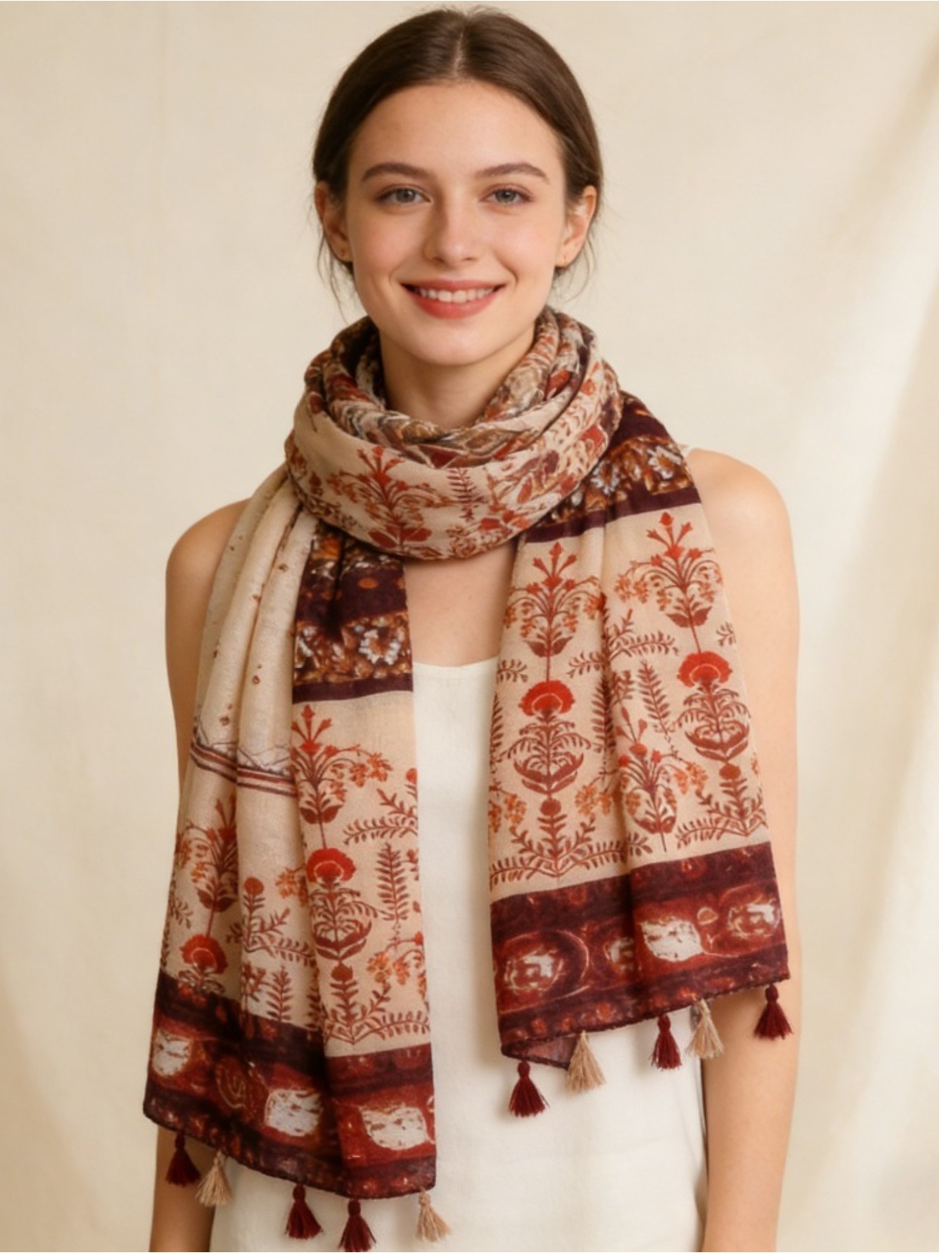 1Pc French retro printing atmo - Go Ethnic Fashion review and price