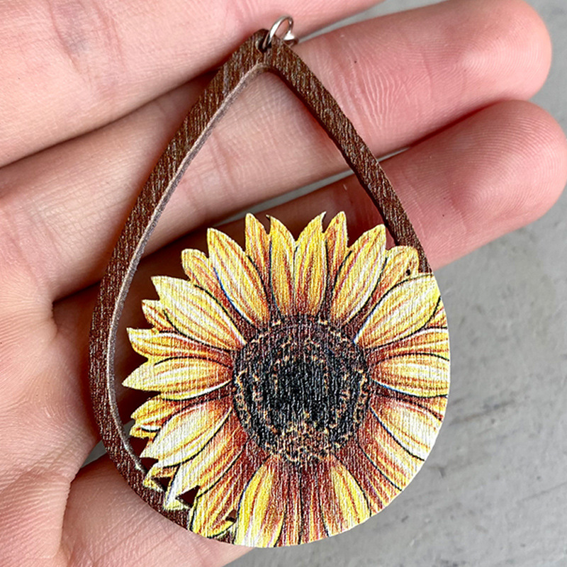 Laser Cutout Wood Sunflower Ca - Ethnic Fashion Boutique review and price