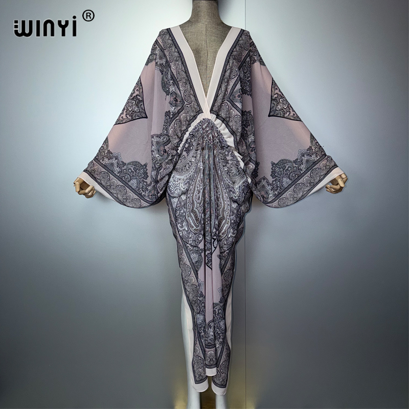 WINYI V-neck Sexy Dress Arabic - Kaftan Women Boho review and price