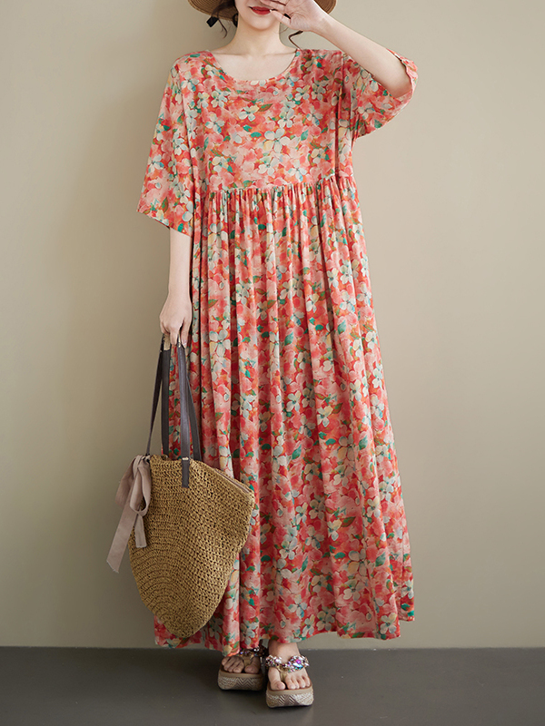 Summer New plus Size round Nec - Ethnic Style Dresses review and price