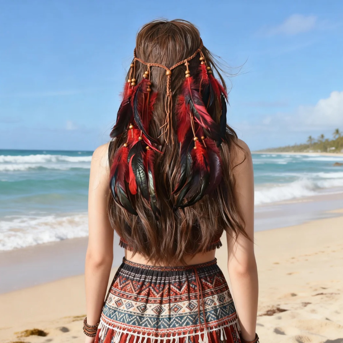 Bohemian Feather Headband with - Ethnic Fashion Accessories review and price