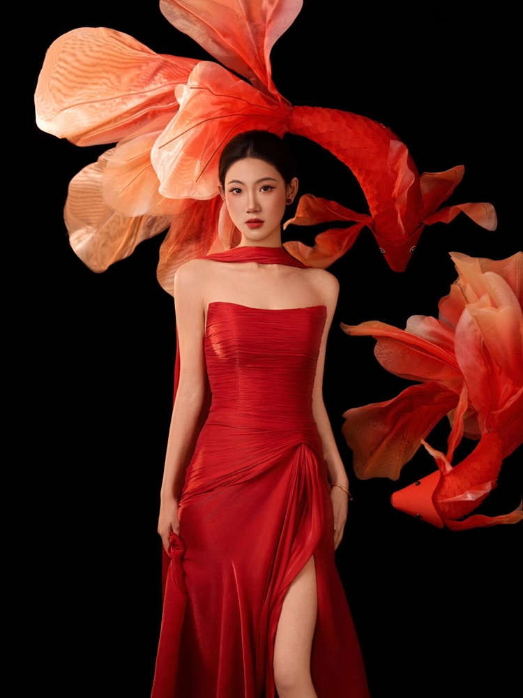 2026 New Year Red Lucky Carp C - Ethnic Fashion Shoot review and price