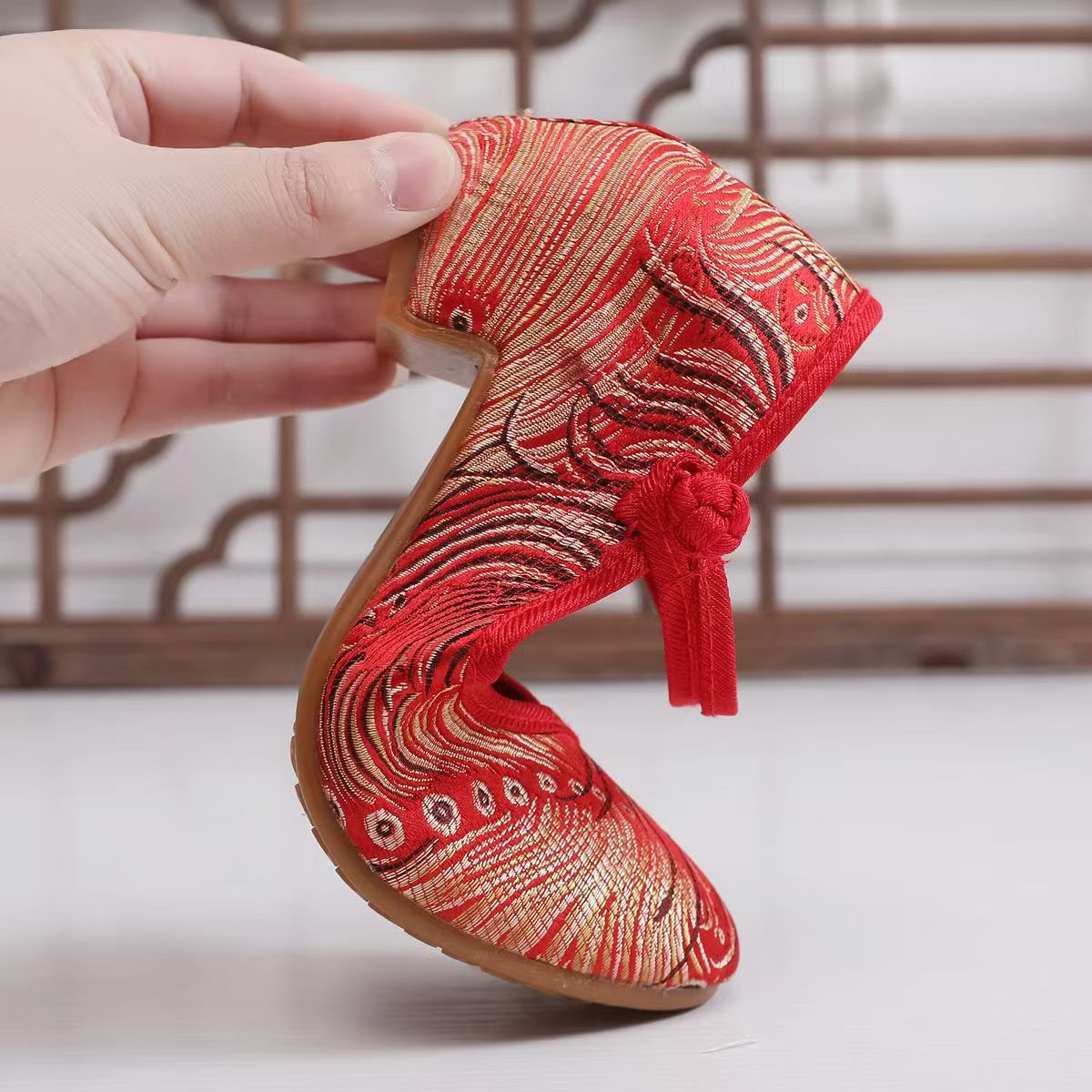 2026 Women New Block Heel Silk - Ethnic Fabric review and price